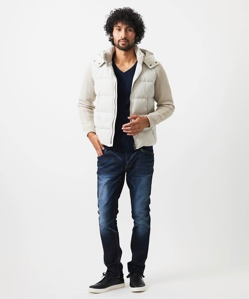 MICHEL KLEIN HOMME (ミッシェルクランオム)の「コンビネーションダウンブルゾン(ブルゾン・メンズ・ブラック/オフホワイト・MEDIUM/LARGE/X-LARGE)」の4枚目の写真