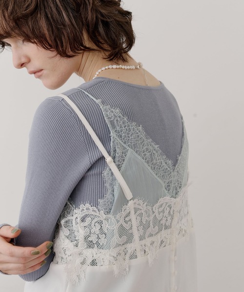 Vintage調マットサテンレースキャミ（キャミソール）｜LA BELLE ETUDE