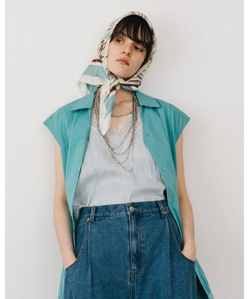 LA BELLE ETUDE（ラベルエチュード）の「Vintage調マットサテンレースキャミ（キャミソール・レディース・ライトブルー/ホワイト/ネイビー/ベージュ・FREE）」の11枚目の写真