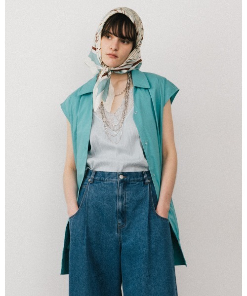 LA BELLE ETUDE（ラベルエチュード）の「Vintage調マットサテンレースキャミ（キャミソール・レディース・ライトブルー/ホワイト/ネイビー/ベージュ・FREE）」の12枚目の写真