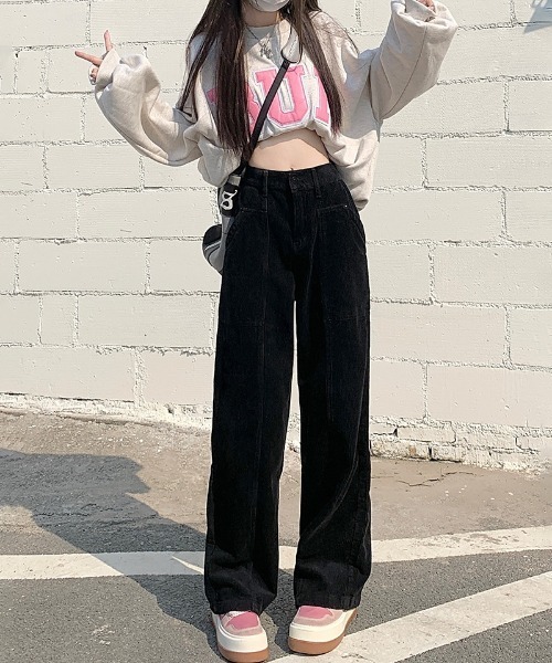 Ritzy（リッツィー）の「ビッグポケット コーデュロイ ワイドパンツ（その他パンツ・レディース・ブラウン/アイボリー/ブラック・S/M/L）」の2枚目の写真