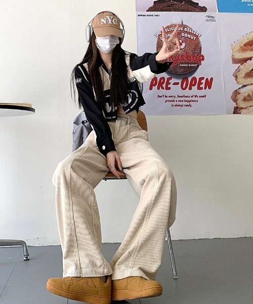 Ritzy（リッツィー）の「ビッグポケット コーデュロイ ワイドパンツ（その他パンツ・レディース・ブラウン/アイボリー/ブラック・S/M/L）」の5枚目の写真