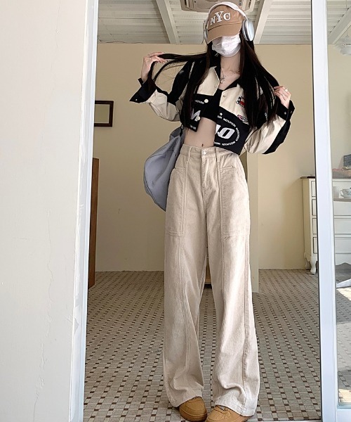 Ritzy（リッツィー）の「ビッグポケット コーデュロイ ワイドパンツ（その他パンツ・レディース・ブラウン/アイボリー/ブラック・S/M/L）」の12枚目の写真