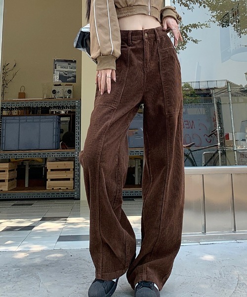 Ritzy（リッツィー）の「ビッグポケット コーデュロイ ワイドパンツ（その他パンツ・レディース・ブラウン/アイボリー/ブラック・S/M/L）」の16枚目の写真