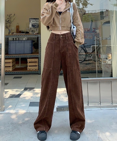 Ritzy（リッツィー）の「ビッグポケット コーデュロイ ワイドパンツ（その他パンツ・レディース・ブラウン/アイボリー/ブラック・S/M/L）」の17枚目の写真