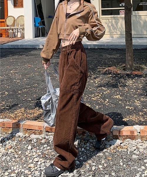 Ritzy（リッツィー）の「ビッグポケット コーデュロイ ワイドパンツ（その他パンツ・レディース・ブラウン/アイボリー/ブラック・S/M/L）」の19枚目の写真