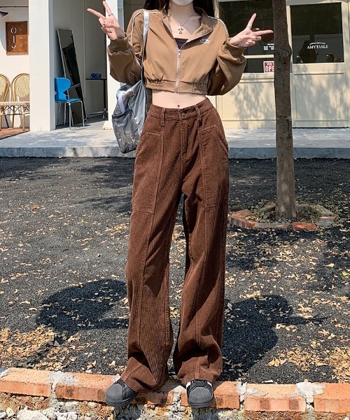 Ritzy（リッツィー）の「ビッグポケット コーデュロイ ワイドパンツ（その他パンツ・レディース・ブラウン/アイボリー/ブラック・S/M/L）」の21枚目の写真