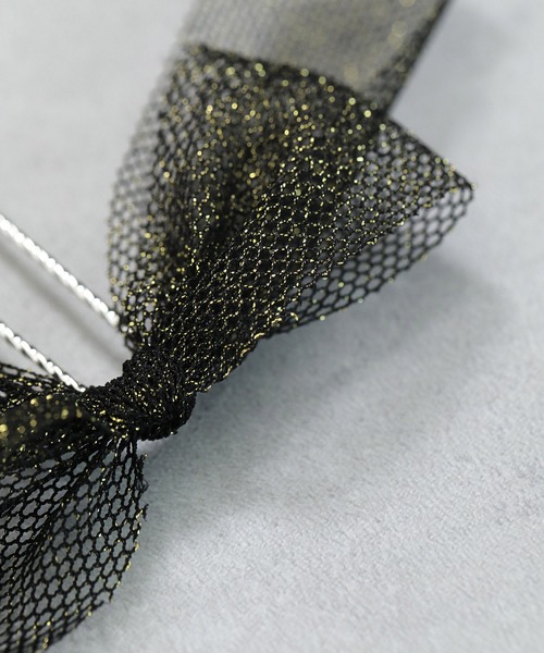 ドライフラワー チュール リボン Uピン 4本セット パーティー