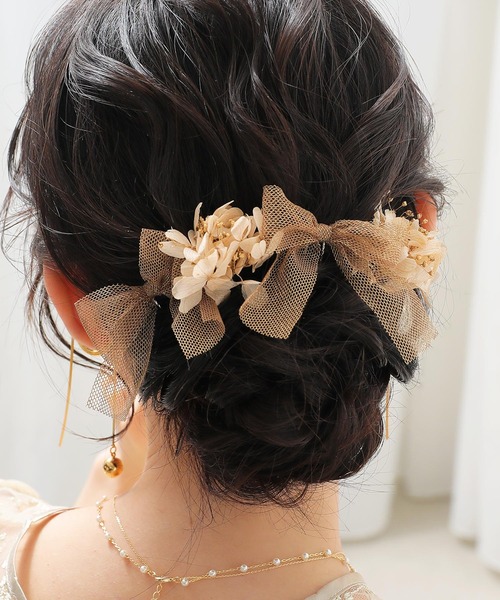 ドライフラワーアレンジメント リボン付き (No.4） ドライフラワー器アレンジ - ブルー - | お花の通販AND PLANTS (アンド