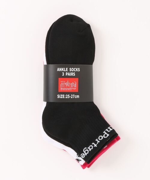 Manhattan Portage(マンハッタンポーテージ)の「Ankle Socks 3P Set(ソックス/靴下・メンズ・ブラック/ピンク系その他/ホワイト/ブルー系その他・MEDIUM/SMALL)」の12枚目の写真