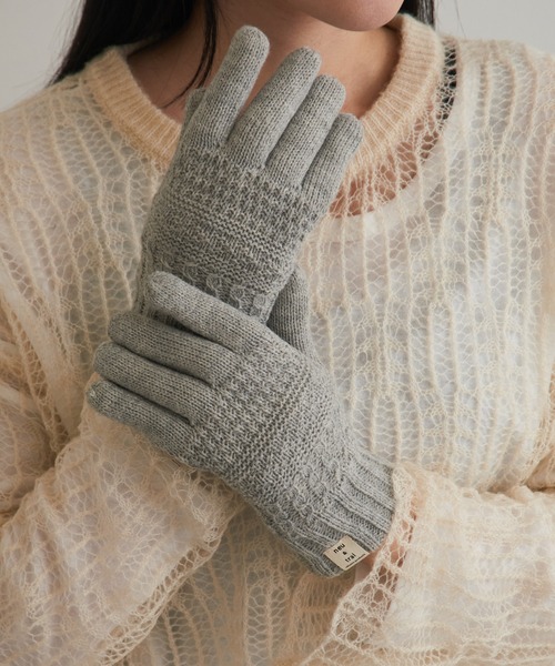 SETUP7(セットアップセブン)の「【SETUP7】裏起毛ニット手袋 WINGI(手袋・レディース・チャコールグレー/ベージュ/ライトグレー・FREE)」の1枚目の写真