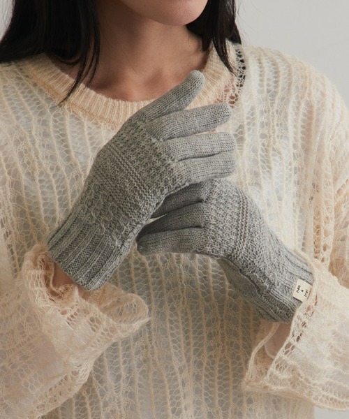 SETUP7(セットアップセブン)の「【SETUP7】裏起毛ニット手袋 WINGI(手袋・レディース・チャコールグレー/ベージュ/ライトグレー・FREE)」の8枚目の写真