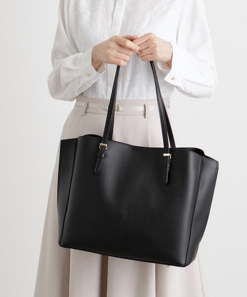 grove（グローブ）の「◆雑誌掲載【人間工学】サイドスリットメタルバートート（トートバッグ・レディース・ライトグレー/グレー/ブラック/ライトブルー・00）」の2枚目の写真
