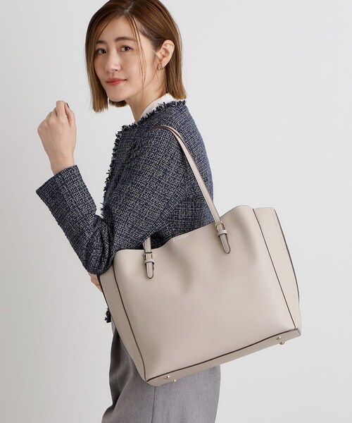 grove（グローブ）の「◆雑誌掲載【人間工学】サイドスリットメタルバートート（トートバッグ・レディース・ライトグレー/グレー/ブラック/ライトブルー・00）」の10枚目の写真