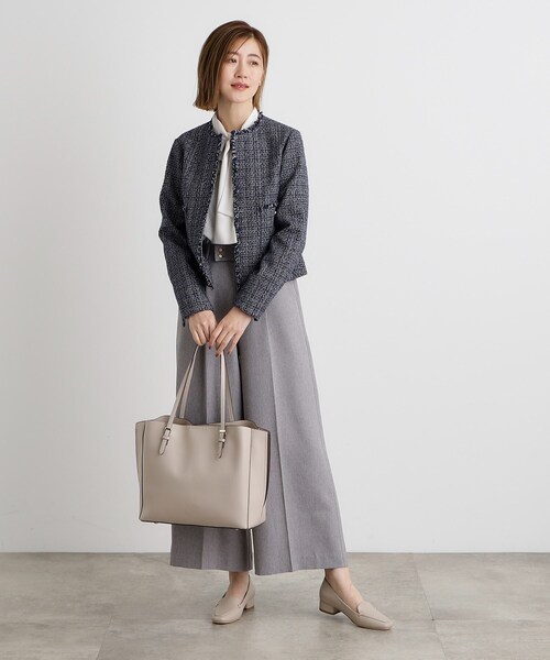 grove（グローブ）の「◆雑誌掲載【人間工学】サイドスリットメタルバートート（トートバッグ・レディース・ライトグレー/グレー/ブラック/ライトブルー・00）」の11枚目の写真