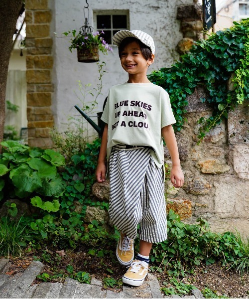 FITH（フィス）の「Smooth Cotton Jersey BLUE SKIES Tee（Tシャツ/カットソー・キッズ・ホワイト/グリーン・140/130）」の2枚目の写真