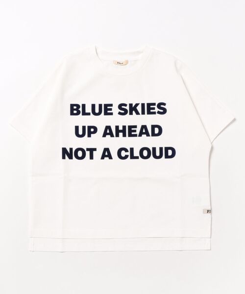 FITH（フィス）の「Smooth Cotton Jersey BLUE SKIES Tee（Tシャツ/カットソー・キッズ・ホワイト/グリーン・140/130）」の4枚目の写真