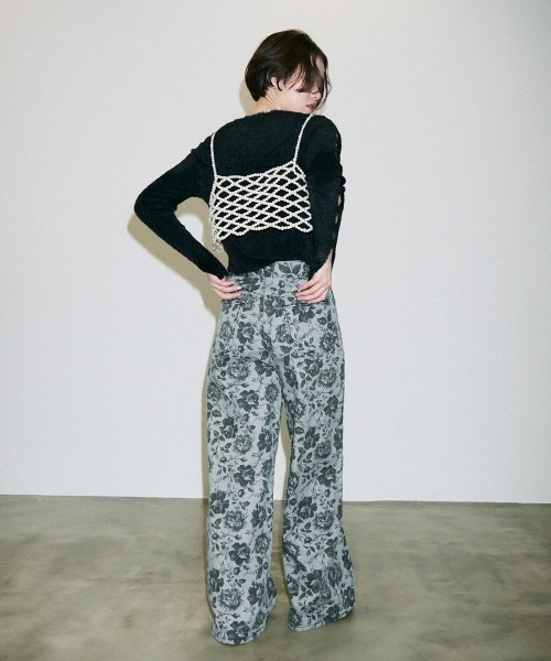 Clum(クルム)の「cutwork sleeve shaggy short knit tops / カットワーク袖シャギーショート丈ニットトップス(ニット/セーター・レディース・ラベンダー/ブラック/ホワイト・FREE)」の16枚目の写真