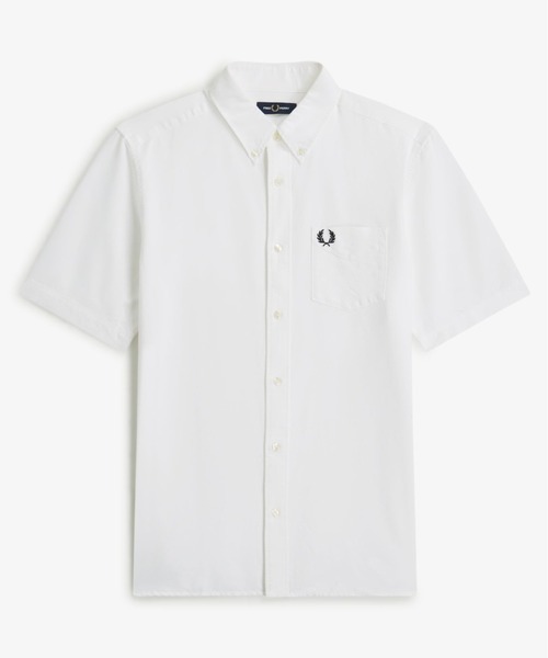 FRED PERRY(フレッドペリー)の「Oxford Shirt/オックスフォード半袖シャツ(シャツ/ブラウス・メンズ・ネイビー/ベージュ/ホワイト/グリーン/サックスブルー/ライトオリーブ/ダークグリーン/ベージュ系その他/ダークネイビー・S/M/L/XL)」の14枚目の写真