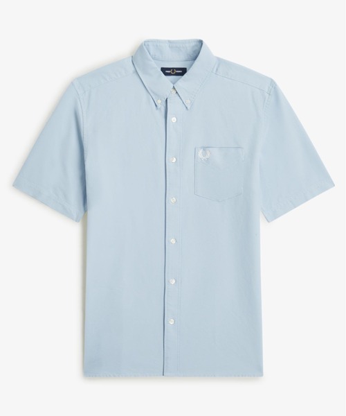 FRED PERRY(フレッドペリー)の「Oxford Shirt/オックスフォード半袖シャツ(シャツ/ブラウス・メンズ・ネイビー/ベージュ/ホワイト/グリーン/サックスブルー/ライトオリーブ/ダークグリーン/ベージュ系その他/ダークネイビー・S/M/L/XL)」の20枚目の写真