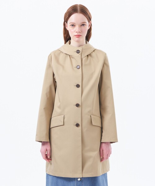 MACKINTOSH PHILOSOPHY（ﾏｯｷﾝﾄｯｼｭ ﾌｨﾛｿﾌｨｰ）の「【WEB&一部店舗限定】ダブルクロスフーデッドコート（トレンチコート・レディース・ダークネイビー/ベージュ・36/38）」の5枚目の写真