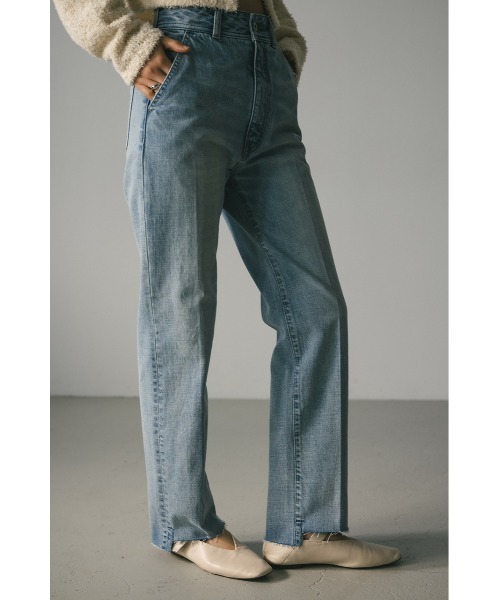 STYLEMIXER(スタイルミキサー)の「カットオフセンタープレスデニム(デニムパンツ・レディース・ブラック/ライトブルー・X-SMALL/SMALL/MEDIUM)」の10枚目の写真