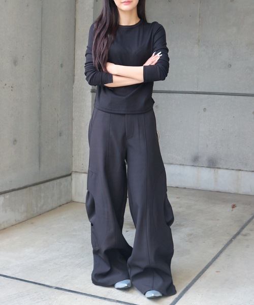 JilLA(ジルア)の「【ユニセックス】Technical Wide Slacks / テクニカルワイドスラックス(スラックス・レディース・ブラック・M/L)」の8枚目の写真