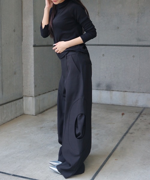 JilLA(ジルア)の「【ユニセックス】Technical Wide Slacks / テクニカルワイドスラックス(スラックス・レディース・ブラック・M/L)」の9枚目の写真