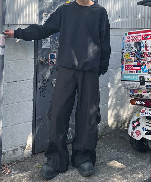 JilLA(ジルア)の「【ユニセックス】Technical Wide Slacks / テクニカルワイドスラックス(スラックス・レディース・ブラック・M/L)」の3枚目の写真