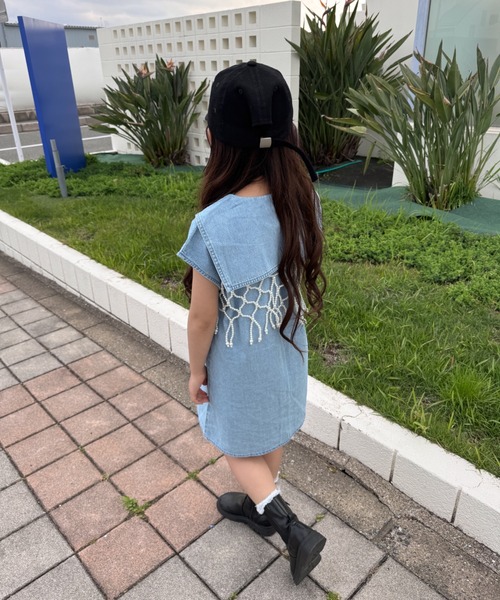 TARKER(ターカー)の「デニムセーラーワンピース(ワンピース・キッズ・ブルー/ブラック・90/100/110/120/130)」の14枚目の写真