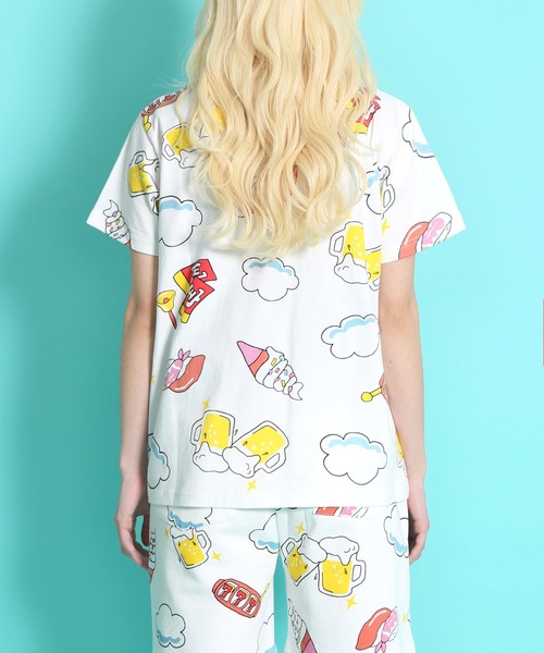 PUNYUS(プニュズ)の「天国と地獄総柄Tシャツ(Tシャツ/カットソー・レディース・スミクロ/ホワイト・1/2/3/4)」の5枚目の写真