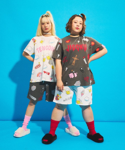 セール】天国と地獄総柄Tシャツ（Tシャツ/カットソー）｜PUNYUS