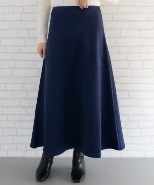 スエードフレアロングスカート（スカート）｜aquagarage（アクア