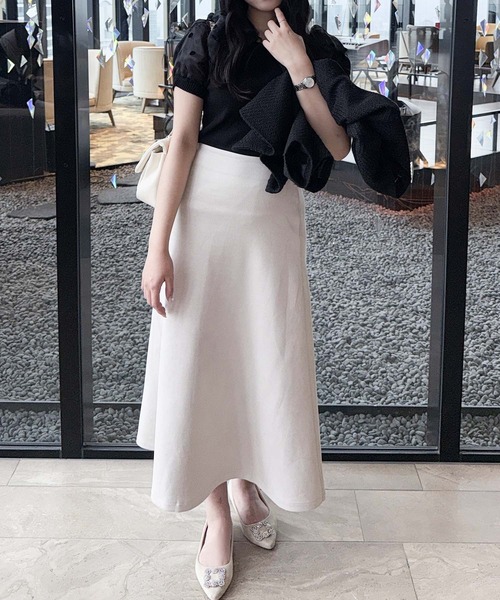 セール】スエードフレアロングスカート（スカート）｜aquagarage