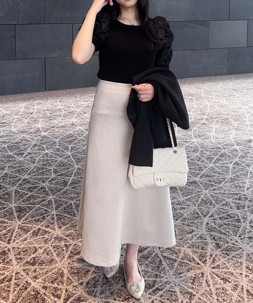 スエードフレアロングスカート（スカート）｜aquagarage（アクア