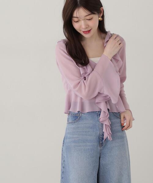 PROPORTION BODY DRESSING（プロポーションボディドレッシング）の「ラッフルシフォン / 1215110300（シャツ/ブラウス・レディース・ホワイト/ピンク/ブルー・SMALL/MEDIUM）」の3枚目の写真