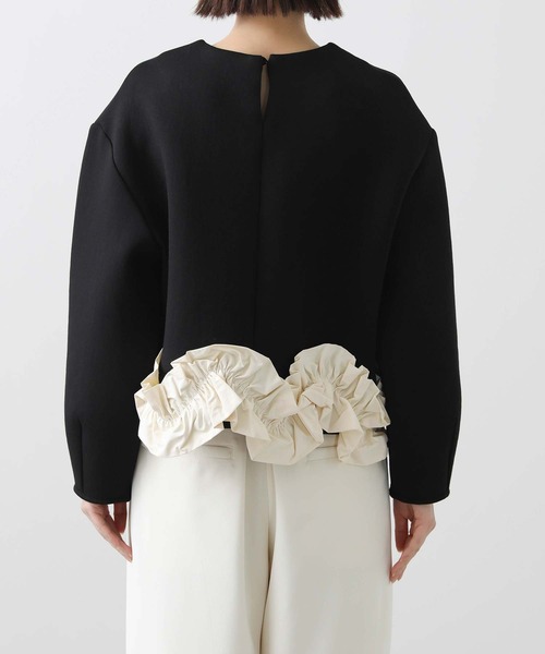 未使用anana ダンボール裾配色フリルカットソー セール】ダンボール裾配色フリルカットソー（Tシャツ/カットソー