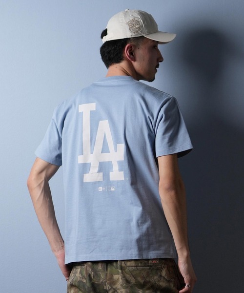 ニューエラ 半袖Ｔシャツ レディース NEW ERA ブルー 青 アメカジ ストリート クルーネック ムラサキスポーツ限定】NEW ERA/ニューエラ 半袖Tシャツ バック