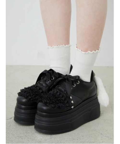 Jamie エーエヌケー（ジェイミーエーエヌケー）の「ネコちゃんスニーカー（スニーカー・レディース・ブラック・M/L）」の12枚目の写真