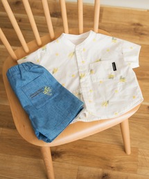 BRANSHES（ブランシェス）の「【ベビー/おそろい】ミモザ刺繍トップス＆ボトムスセット（ロンパース）」