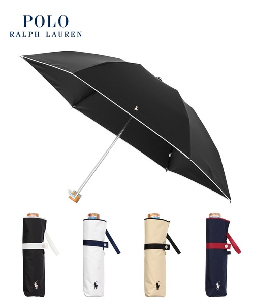 POLO RALPH LAUREN ポロベア 軽量　折りたたみ傘　ブラック⑨ 雨傘】ポロ ラルフ ローレン(POLO RALPH LAUREN) ポロベア