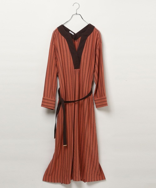 AMERICAN RAG CIE(アメリカンラグシー)の「【AMERICAN RAG CIE】ストライプワンピース(WOMEN)(ワンピース・レディース・ナチュラル/オレンジ・FREE)」の10枚目の写真