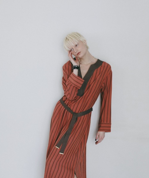 AMERICAN RAG CIE（アメリカンラグシー）の「【AMERICAN RAG CIE】ストライプワンピース（WOMEN)（ワンピース・レディース・オレンジ/ナチュラル・FREE）」の21枚目の写真