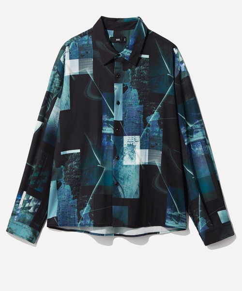 HARE(ハレ)の「【WEB限定】マルチマテリアルパターンシャツ(HARE)(シャツ/ブラウス・メンズ・ブラック系その他/グリーン系その他/ブルー系その他/ホワイト系その他/ホワイト系その他2/ホワイト系その他3/パープル系その他/ブルー系その他2・MEDIUM/LARGE/SMALL)」の7枚目の写真