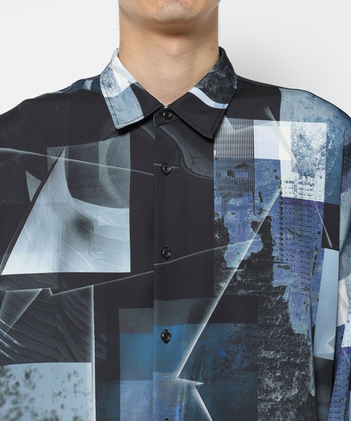 HARE(ハレ)の「【WEB限定】マルチマテリアルパターンシャツ(HARE)(シャツ/ブラウス・メンズ・ブラック系その他/グリーン系その他/ブルー系その他/ホワイト系その他/ホワイト系その他2/ホワイト系その他3/パープル系その他/ブルー系その他2・MEDIUM/LARGE/SMALL)」の15枚目の写真