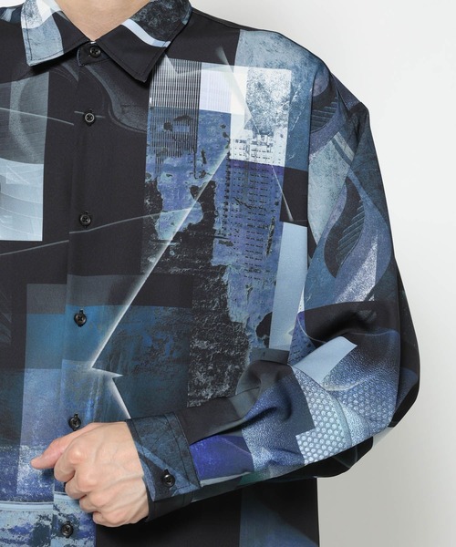 HARE(ハレ)の「【WEB限定】マルチマテリアルパターンシャツ(HARE)(シャツ/ブラウス・メンズ・ブラック系その他/グリーン系その他/ブルー系その他/ホワイト系その他/ホワイト系その他2/ホワイト系その他3/パープル系その他/ブルー系その他2・MEDIUM/LARGE/SMALL)」の17枚目の写真