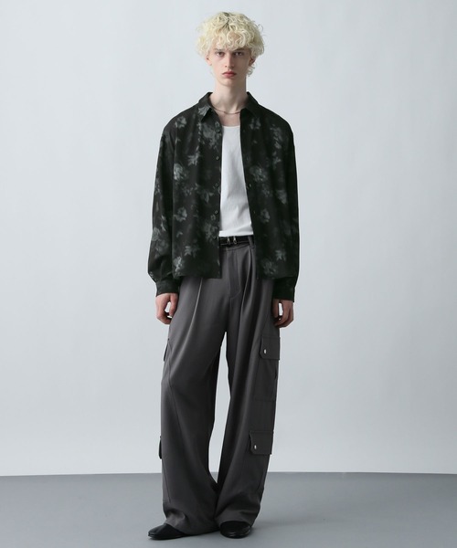 HARE マルチマテリアルプリーツワンピース バーガンディー セール