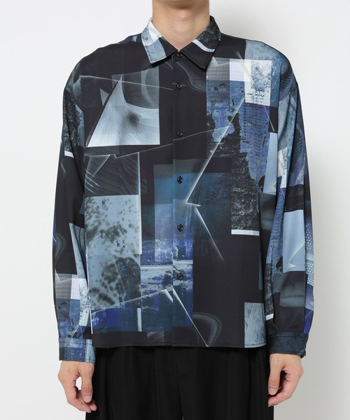 HARE(ハレ)の「【WEB限定】マルチマテリアルパターンシャツ(HARE)(シャツ/ブラウス・メンズ・ブラック系その他/グリーン系その他/ブルー系その他/ホワイト系その他/ホワイト系その他2/ホワイト系その他3/パープル系その他/ブルー系その他2・MEDIUM/LARGE/SMALL)」の12枚目の写真