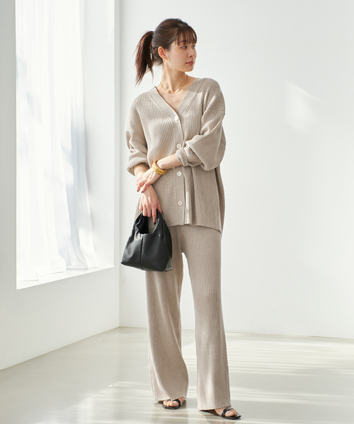 plage（プラージュ）の「jazz linen rib カーディガン（カーディガン/ボレロ・レディース・ベージュ/グレー/ブラウン・FREE）」の7枚目の写真