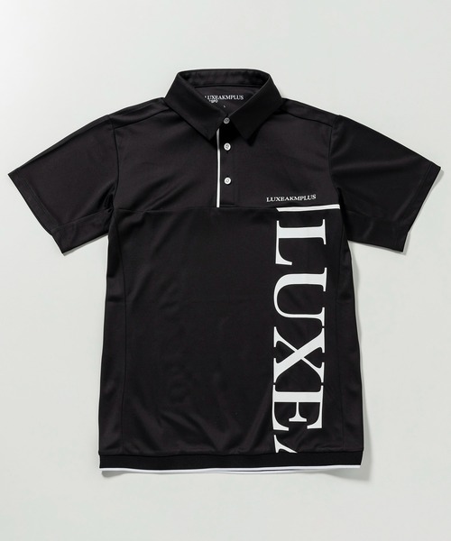 LUXEAKMPLUS(リュクスエイケイエムプラス)の「LUXEAKMPLUS(リュクスエイケイエムプラス)ゴルフ バーチカルロゴ 半袖ポロシャツ(吸水速乾 / UVカット)(ポロシャツ・メンズ・カーキ/ホワイト/ブラック・S/M/L/XL/XXL)」の7枚目の写真